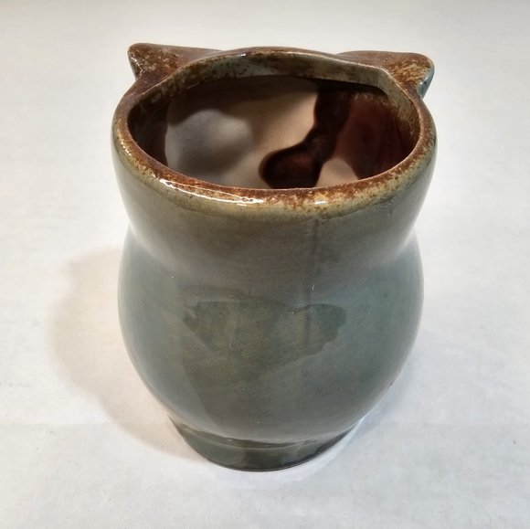 Mini OWL Votive Candle / Air Plant Pot Vintage Ceramic Glazed Pottery - Picture 4 of 6